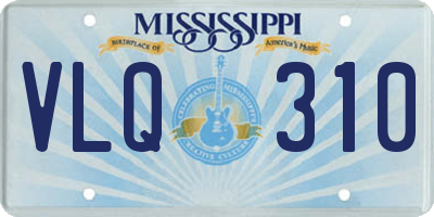 MS license plate VLQ310
