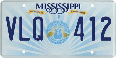 MS license plate VLQ412