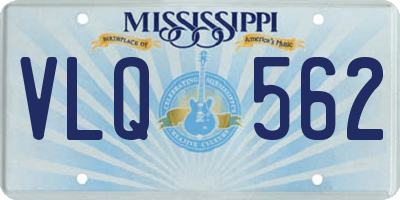 MS license plate VLQ562