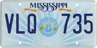 MS license plate VLQ735