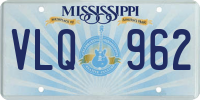 MS license plate VLQ962