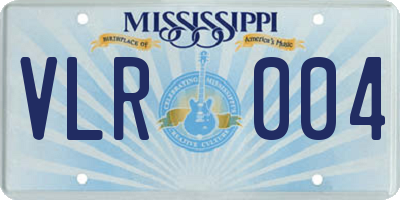 MS license plate VLR004