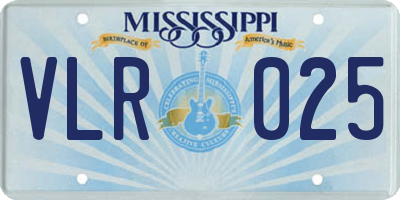 MS license plate VLR025