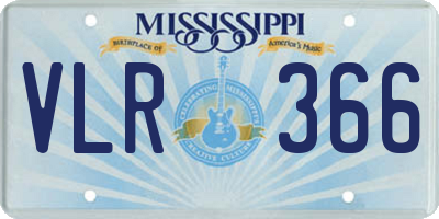 MS license plate VLR366