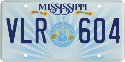 MS license plate VLR604