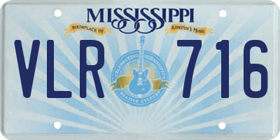 MS license plate VLR716