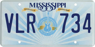 MS license plate VLR734