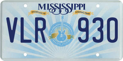 MS license plate VLR930