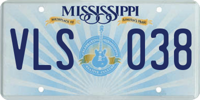 MS license plate VLS038