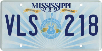 MS license plate VLS218