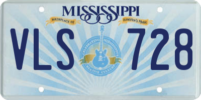 MS license plate VLS728