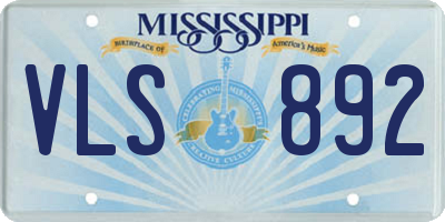MS license plate VLS892