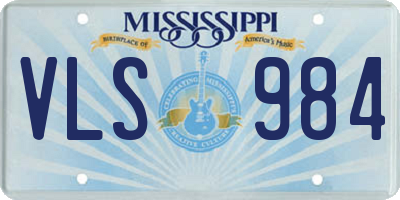 MS license plate VLS984