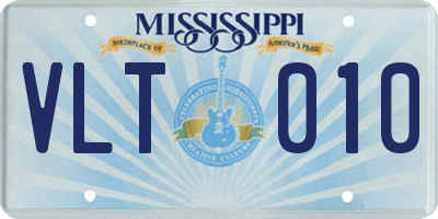 MS license plate VLT010