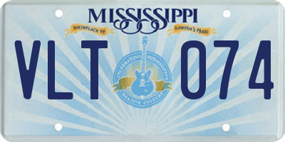 MS license plate VLT074