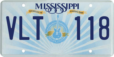 MS license plate VLT118