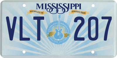 MS license plate VLT207
