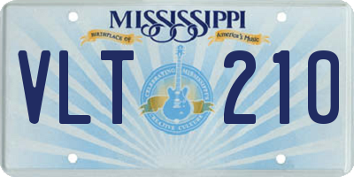 MS license plate VLT210