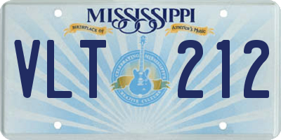 MS license plate VLT212