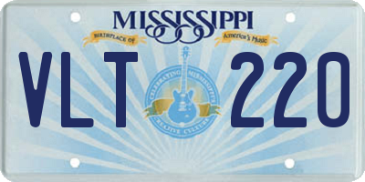 MS license plate VLT220