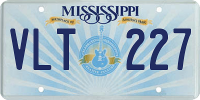 MS license plate VLT227