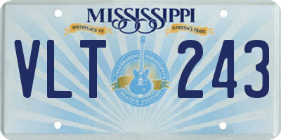 MS license plate VLT243