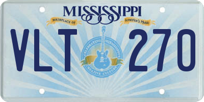MS license plate VLT270