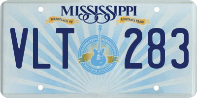 MS license plate VLT283