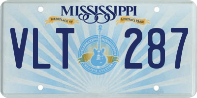 MS license plate VLT287