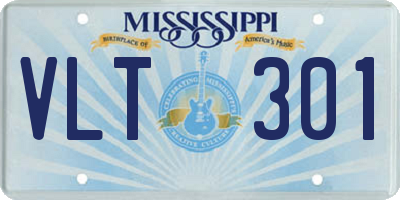 MS license plate VLT301