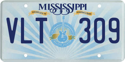 MS license plate VLT309