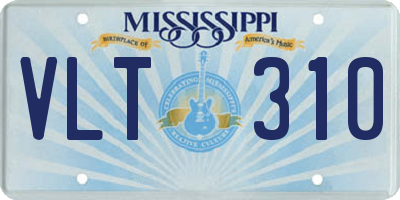 MS license plate VLT310