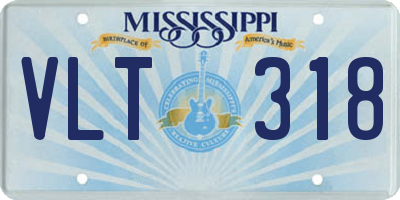 MS license plate VLT318