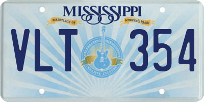 MS license plate VLT354