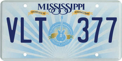 MS license plate VLT377