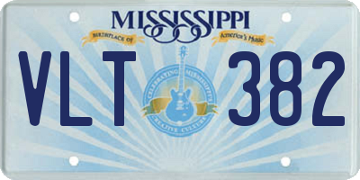 MS license plate VLT382
