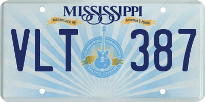 MS license plate VLT387