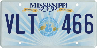 MS license plate VLT466