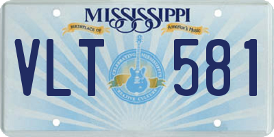 MS license plate VLT581