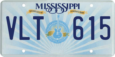 MS license plate VLT615