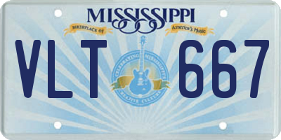 MS license plate VLT667
