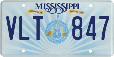 MS license plate VLT847