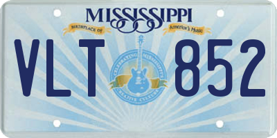 MS license plate VLT852