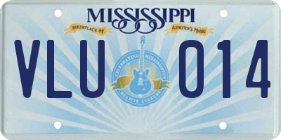 MS license plate VLU014