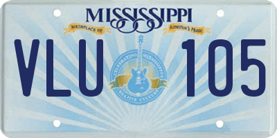 MS license plate VLU105