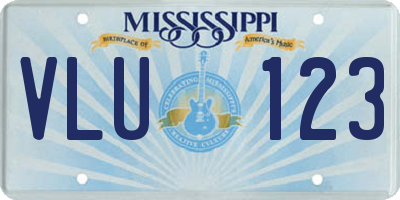 MS license plate VLU123