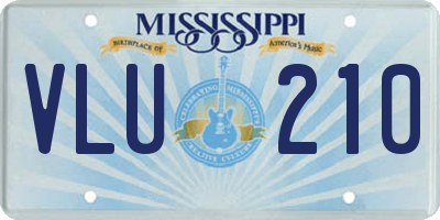 MS license plate VLU210