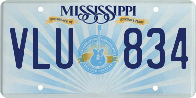 MS license plate VLU834
