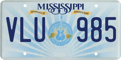 MS license plate VLU985