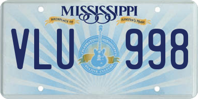 MS license plate VLU998
